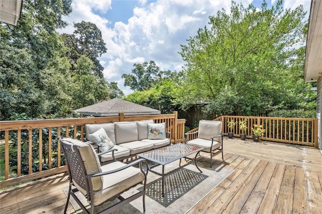 deck with outdoor lounge area