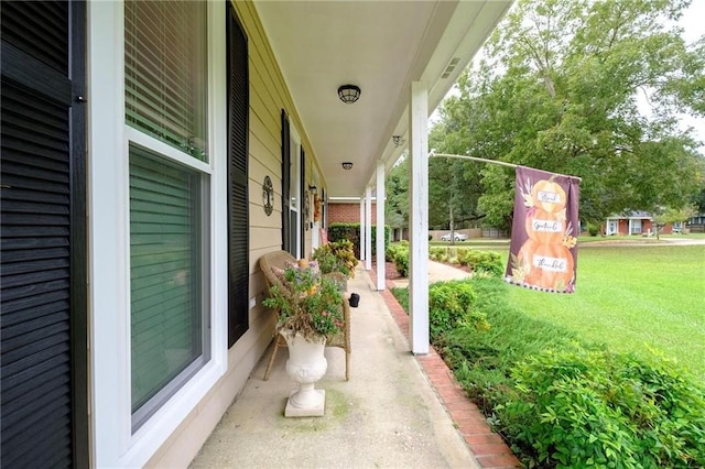 view of patio / terrace with a porch