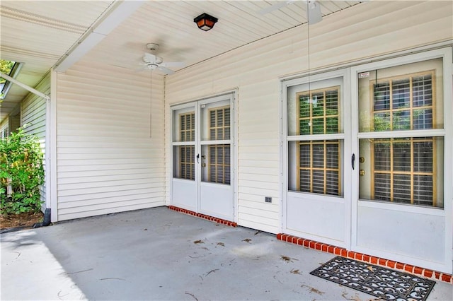 view of patio / terrace with ceiling fan