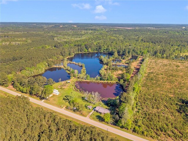 950 Red Fox Rd W, Mount Vernon, AL 36560 - aerial view featuring a wooded view and a water view