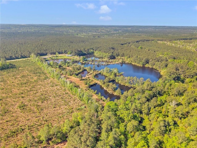 950 Red Fox Rd W, Mount Vernon, AL 36560 - birds eye view of property with a water view and a view of trees