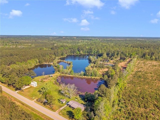950 Red Fox Rd W, Mount Vernon, AL 36560 - birds eye view of property featuring a water view and a view of trees