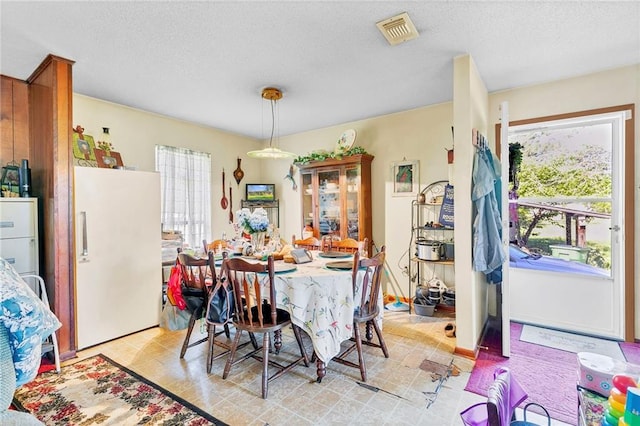 950 Red Fox Rd W, Mount Vernon, AL 36560 - dining room featuring a textured ceiling, visible vents, and a wealth of natural light