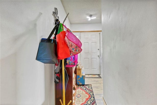 950 Red Fox Rd W, Mount Vernon, AL 36560 - entryway with a textured ceiling and wood finished floors