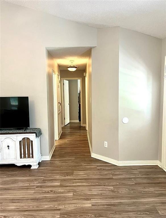 8653 Rosalene St E, Grand Bay, AL 36541 - hall with baseboards, wood finished floors, and a textured ceiling