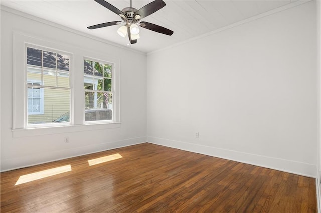 1509 Monroe St, Mobile, AL 36604 - unfurnished room featuring ornamental molding, wood finished floors, and ceiling fan