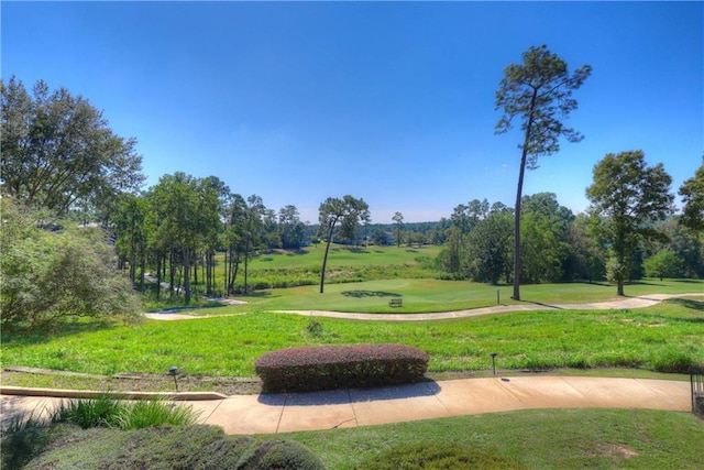 view of property's community with a lawn