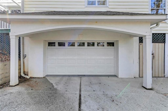 view of garage