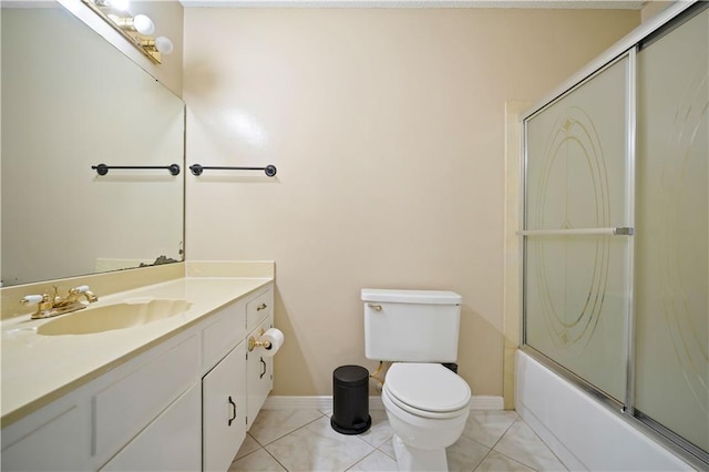 7183 Pine Barren Ct, Mobile, AL 36695 - bathroom with vanity, shower / bath combination with glass door, and tile patterned floors