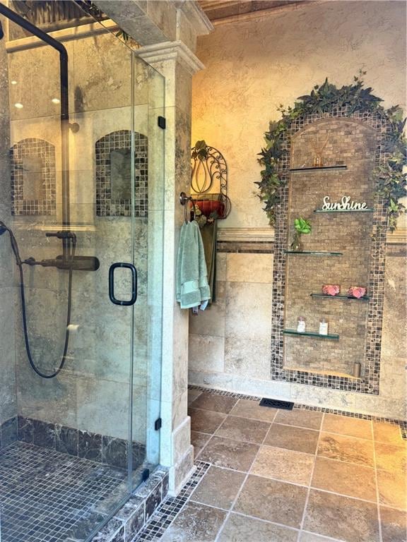 bathroom featuring walk in shower