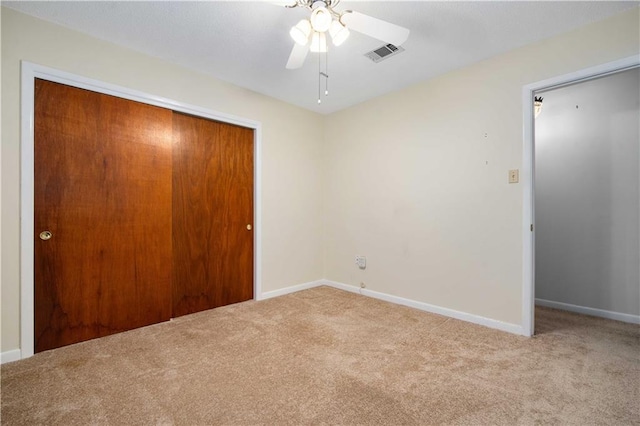 4205 Chesterfield Dr N, Mobile, AL 36618 - unfurnished bedroom with carpet floors, a closet, baseboards, and ceiling fan