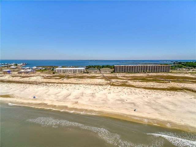 view of water feature with a view of the beach