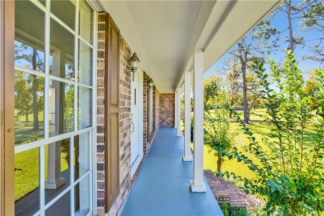 view of patio featuring covered porch