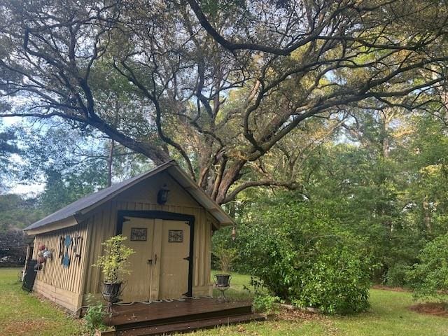 view of shed