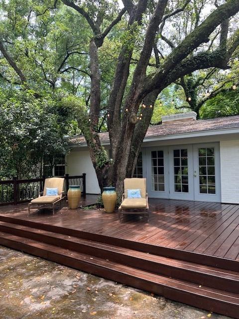 deck featuring french doors
