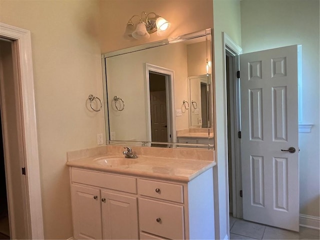 bathroom featuring vanity and tile patterned floors