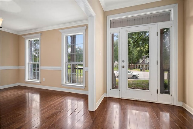 9996 Wedgefield Ct, Mobile, AL 36608 - foyer entrance with hardwood / wood-style flooring, healthy amount of natural light, and crown molding
