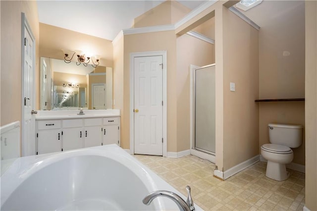 9996 Wedgefield Ct, Mobile, AL 36608 - full bath featuring vanity, a bath, a stall shower, and tile patterned floors