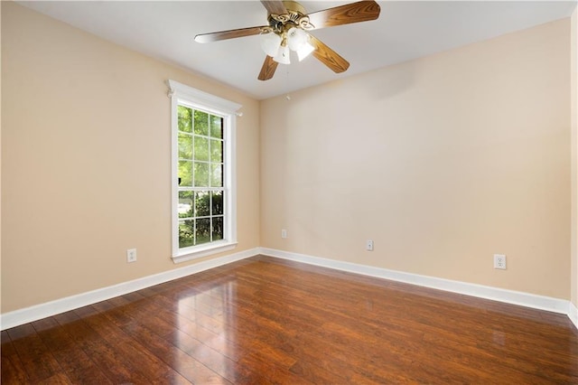 9996 Wedgefield Ct, Mobile, AL 36608 - empty room featuring dark wood-style floors and a ceiling fan
