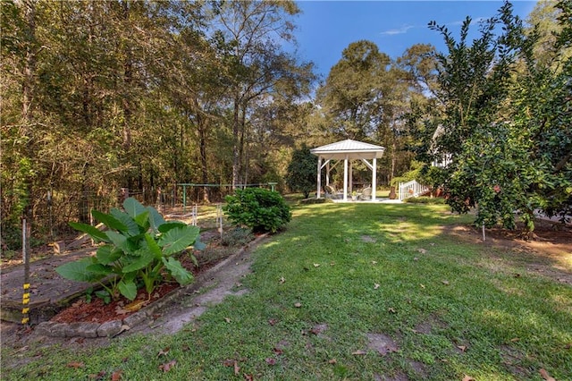 view of yard featuring a gazebo