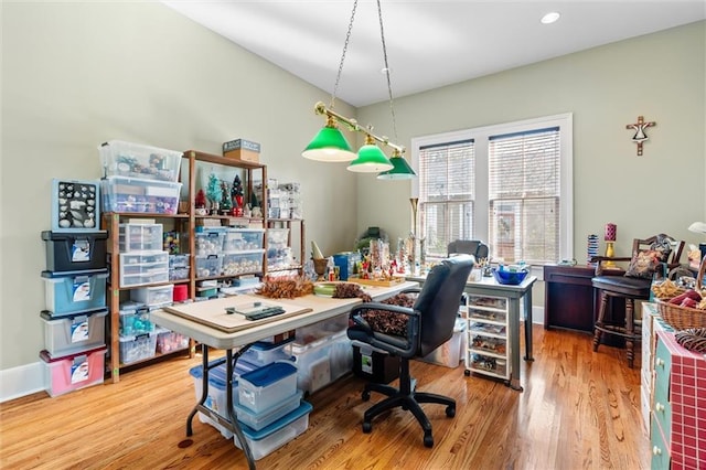 office featuring wood-type flooring