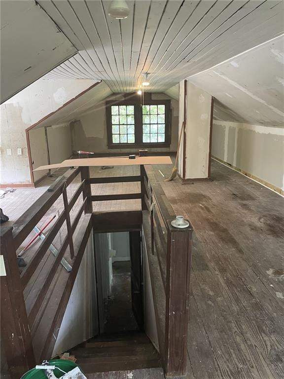 2065 Magnolia Ln, Mobile, AL 36605 - additional living space featuring hardwood / wood-style floors and vaulted ceiling