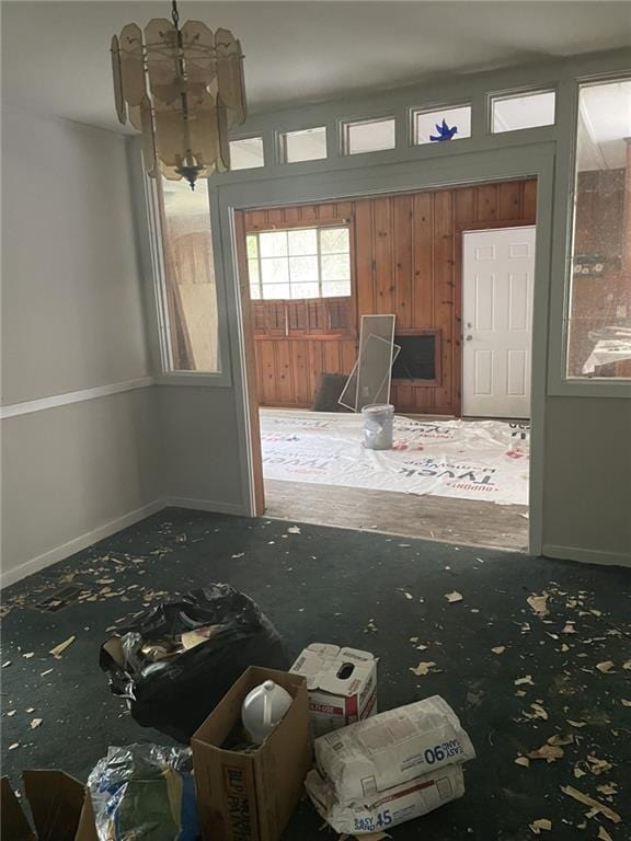 2065 Magnolia Ln, Mobile, AL 36605 - dining space with carpet, a chandelier, and baseboards