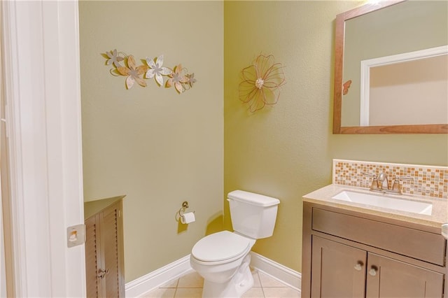 10808 Legacy Ln, Mobile, AL 36608 - half bath featuring vanity, tile patterned floors, and tasteful backsplash