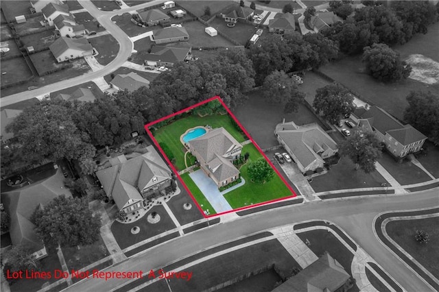 10808 Legacy Ln, Mobile, AL 36608 - aerial perspective of suburban area with property boundaries highlighted