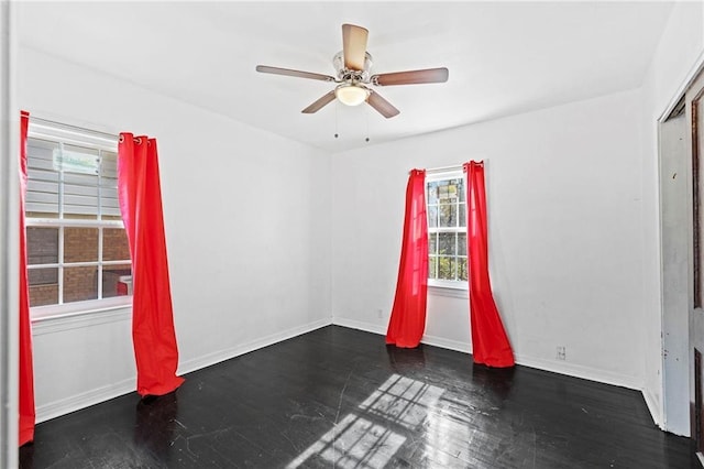 unfurnished room featuring ceiling fan