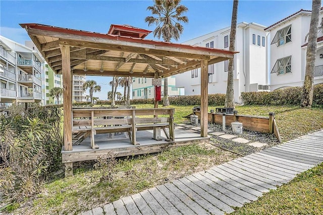 view of property's community with a gazebo