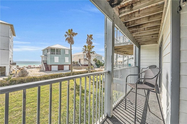 balcony with a water view