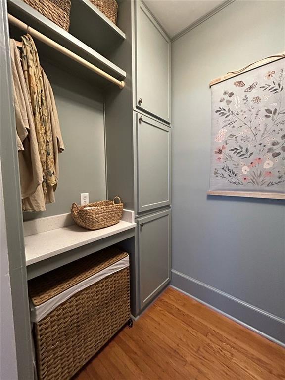 mudroom featuring light hardwood / wood-style flooring