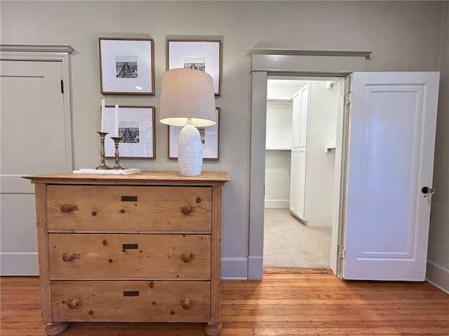 hall featuring light hardwood / wood-style flooring