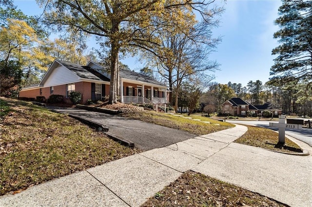 view of front of property with a porch