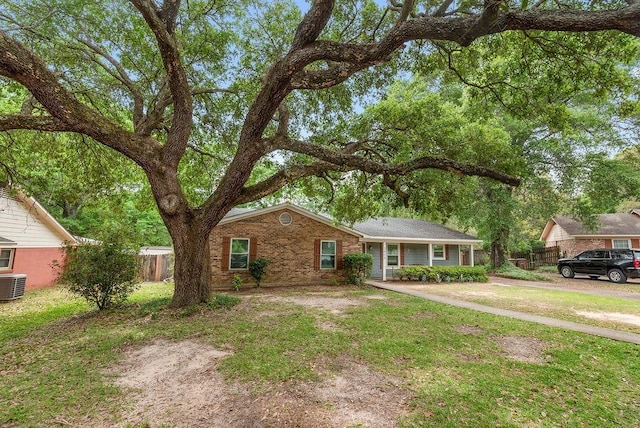 2808 Westmoor Ct, Mobile, AL 36695 - ranch-style home featuring brick siding and central AC unit