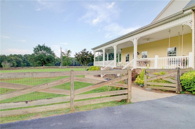 view of yard featuring a porch