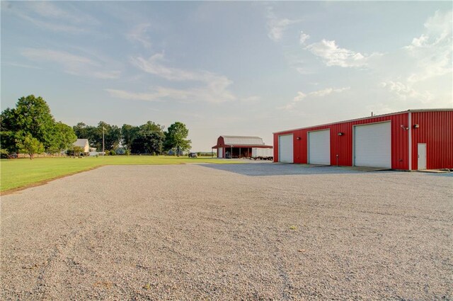 exterior space featuring a garage