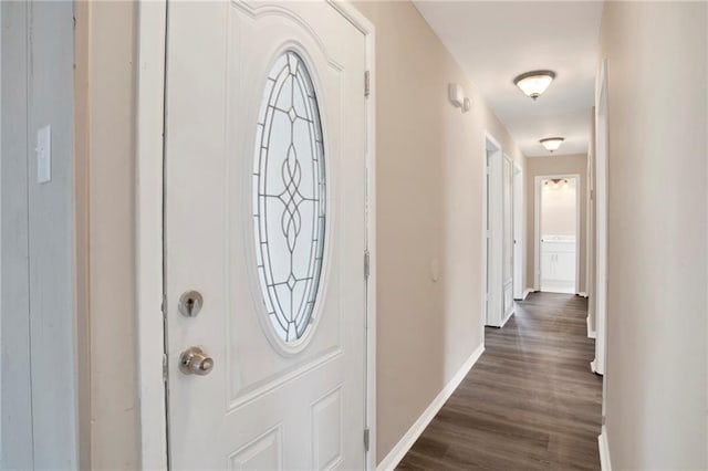 entryway featuring dark hardwood / wood-style flooring