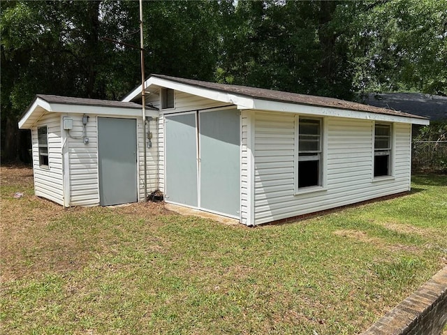view of shed