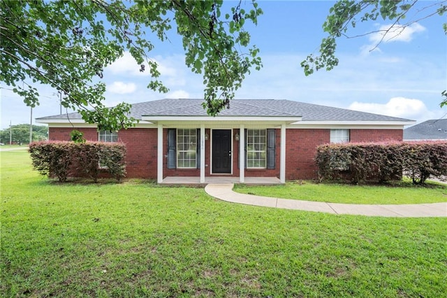 10966 Brighton Dr W, Chunchula, AL 36521 - ranch-style house with a front lawn and brick siding