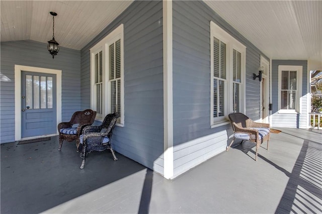 view of patio with a porch