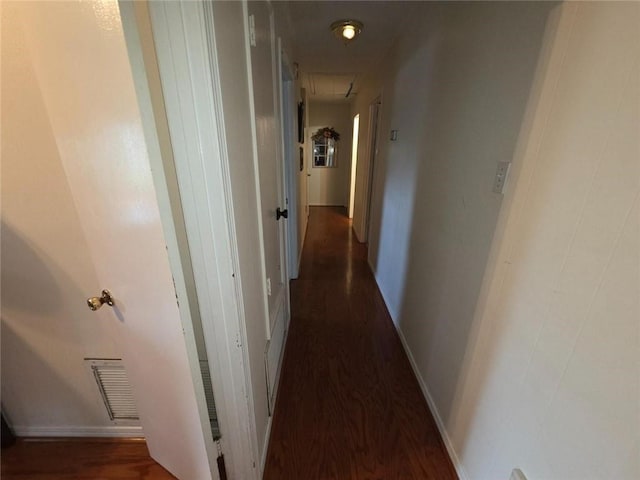 2460 Maple Dr, Mobile, AL 36695 - hallway featuring attic access and wood finished floors