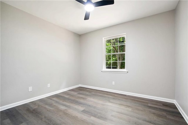 1513 Carlisle Dr W, Mobile, AL 36618 - empty room with a ceiling fan, wood finished floors, and baseboards