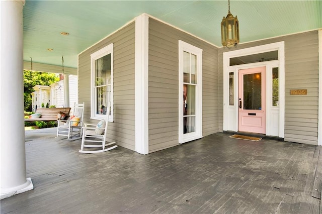 exterior space with a porch