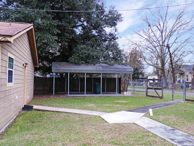 view of yard with a gate and fence