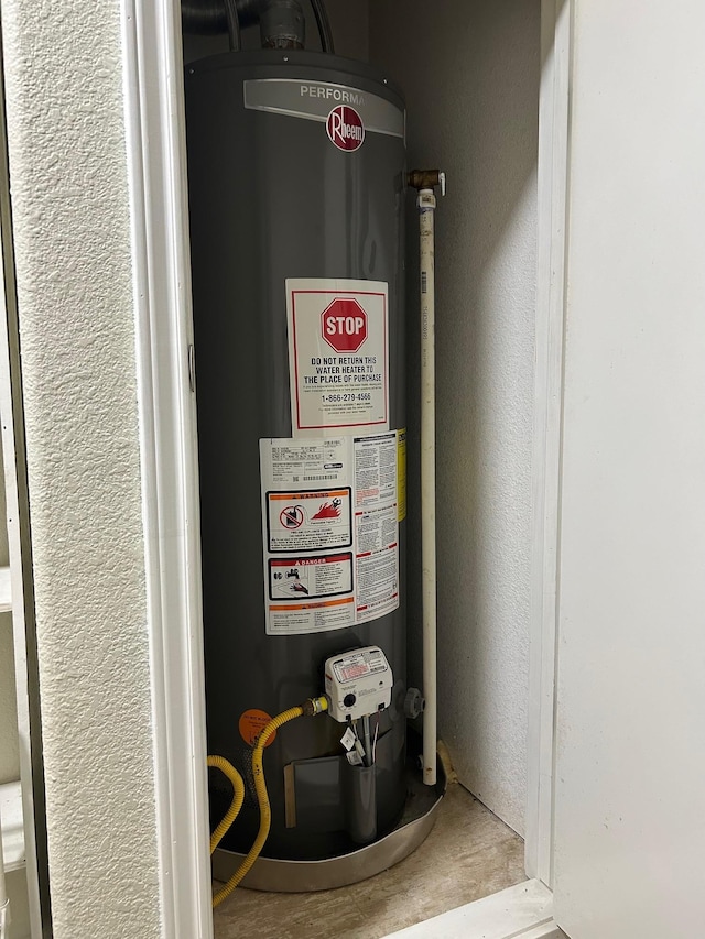 utilities featuring gas water heater