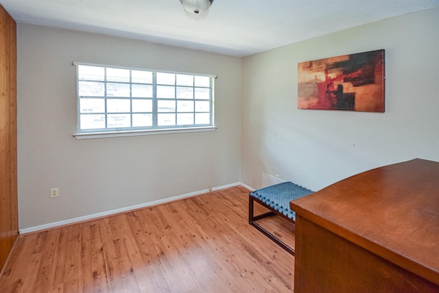 interior space with light hardwood / wood-style flooring