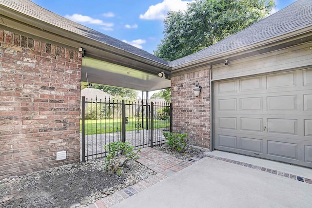 view of garage