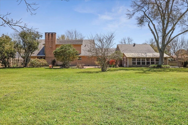 view of yard featuring fence